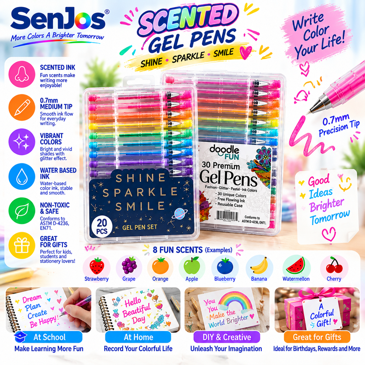 Scented Gel ink pen in PP box(SJ100)